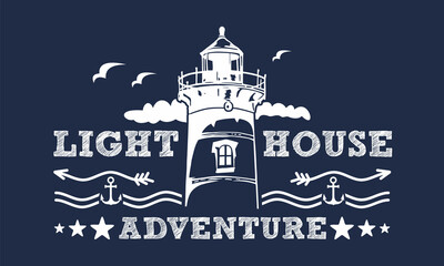 Light House Adventure Design Vector Template