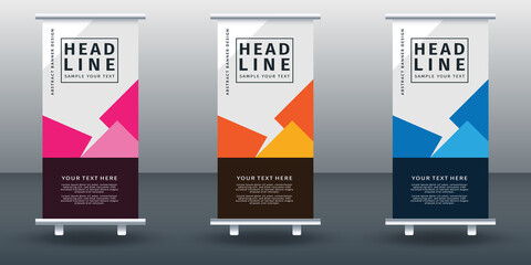 Roll up banner set design template design. Modern Design. Geometric Banner Vector illustration