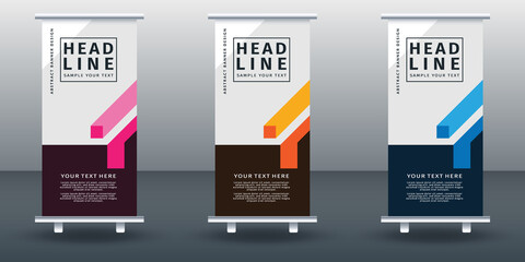 Roll up banner set design template design. Modern Design. Geometric Banner Vector illustration
