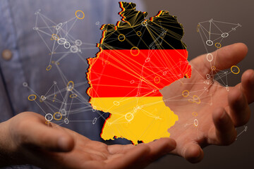 Hologram Of Germany. Map of Germany