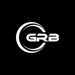GRB letter logo design with black background in illustrator, vector logo modern alphabet font overlap style. calligraphy designs for logo, Poster, Invitation, etc.