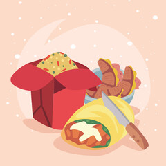 mexican and chinese food