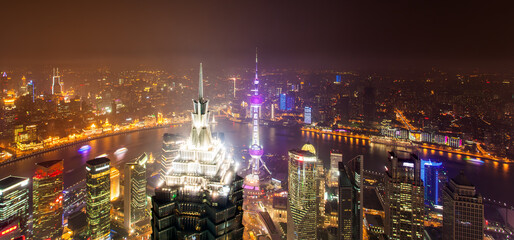 Fototapeta na wymiar Shanghai city at night