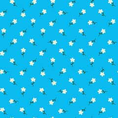 flowers seamless print. white daisies vector print for clothes or prints