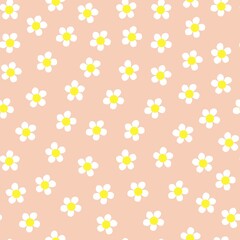 flowers seamless print. white daisies vector print for clothes or prints