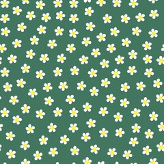 Fototapeta na wymiar flowers seamless print. white daisies vector print for clothes or prints