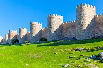 Walls of Avila in Spain - 449572167