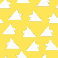 vector aircraft pattern. seamless print of paper planes for clothing or printing