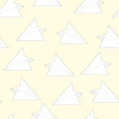 vector aircraft pattern. seamless print of paper planes for clothing or printing