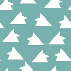 vector aircraft pattern. seamless print of paper planes for clothing or printing