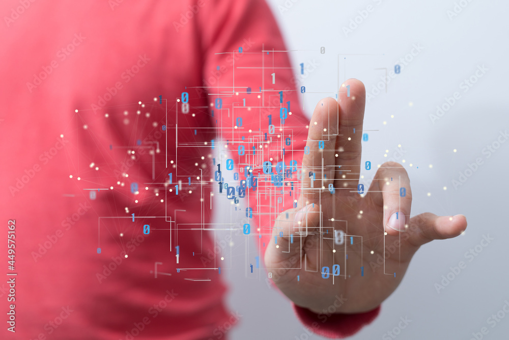 Aufkleber Big data visualization background.Abstract technology
