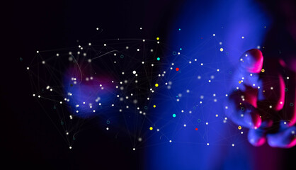 Big data visualization background.Abstract technology