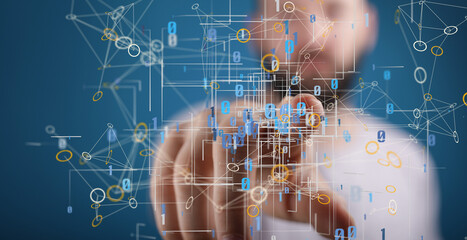 Big data visualization background.Abstract technology