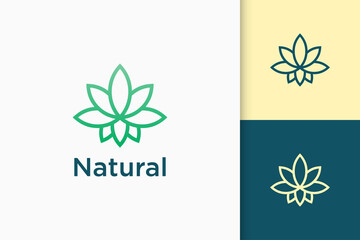 Leaf or cannabis pictorial logo in simple and modern shape