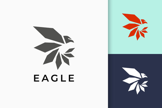 Eagle or falcon logo in modern and simple