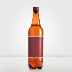 Brown Beer Bottle Mock-Up isolated on white - Blank Label