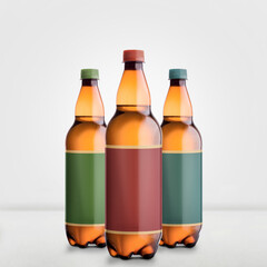 Brown Beer Bottles Mock-Up isolated on white - Blank Label