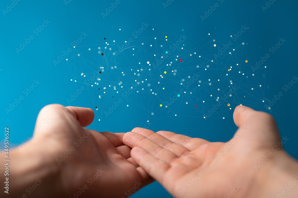 Aufkleber Technology background. Big data concept. Binary