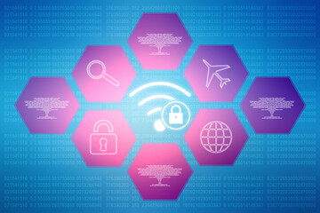 2d illustration WiFi symbol sign
