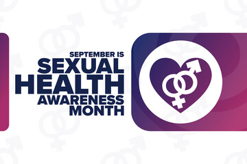 September is Sexual Health Awareness Month. Holiday concept. Template for background, banner, card, poster with text inscription. Vector EPS10 illustration.