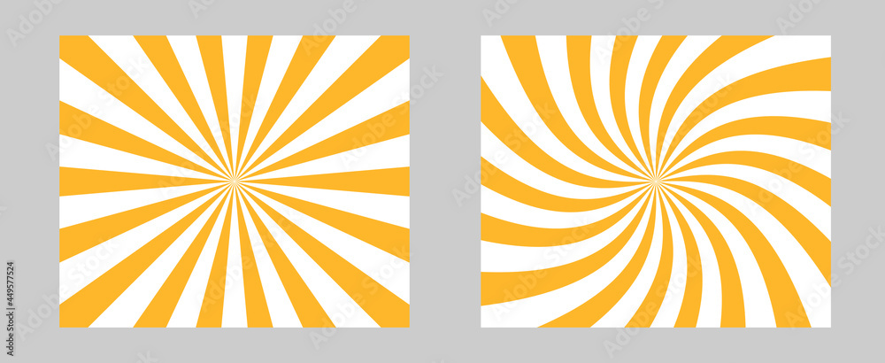 Poster solar explosion sun burst effect. vector sunburst wallpaper. orange color burst set of 2 sun rays ba