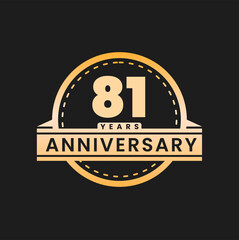 81 year anniversary gold luxury logo for company