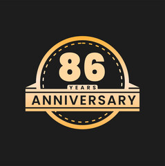 86 year anniversary gold luxury logo for company
