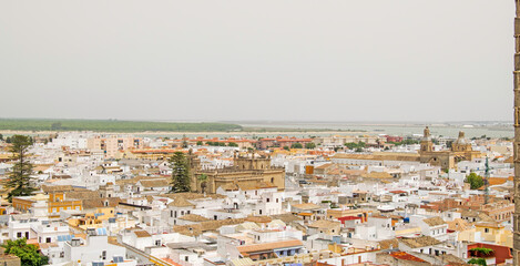 Obraz premium Views from above of the castle of the town of Sanlucar de Barrameda, Cadiz, Andalusia, Spain