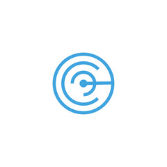Abstract c character logo icon concept design. Logotype template for line art branding