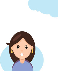 The girl's face, the portrait is a surprised image, on a light background. Emotions of a person, of different nature.