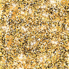 Beautiful festive background of golden sequins, glitter, lights. Festive content, festive background for postcards.