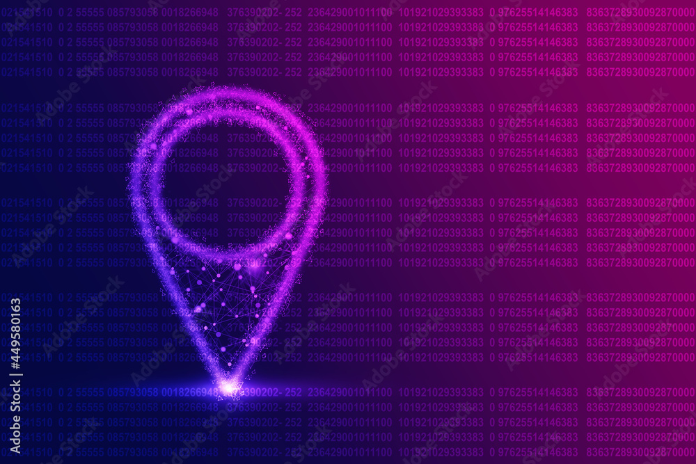 Poster 2d rendering red map pointer