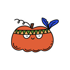 Cartoon vector illustration of halloween pumpking