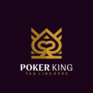 Luxury Poker King Logo Design, Abstract Logos Designs Vector Concept for Template