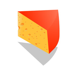Vector image of a cheese wedge, for work presentations. icons. cheese shops and posters.