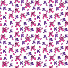 Bright summer background with pink, lilac and purple fireweed flowers on a white background. Colorful digital design for invitations, or greeting cards, textiles, wrapping paper