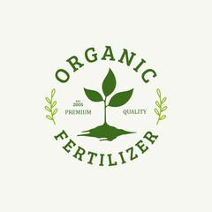 organic fertilizer logo design with illustration of thriving seeds