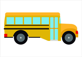 Autobús escolar amarillo en fondo blanco.