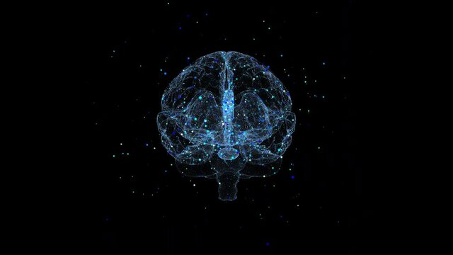 AI Artificial intelligence digital brain AI deep learning computer machine. Loop animation