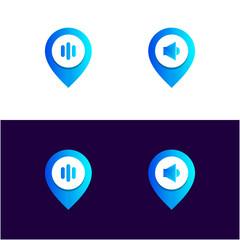 Sound With Pin location Logo Template very suitable for your business symbol, cool, unique, modern and easy to remember.
