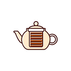 Obraz premium Coffee and tea glass kettler flat icon. Teapot, brewer. Coffee shop professional tool. Isolated vector illustration