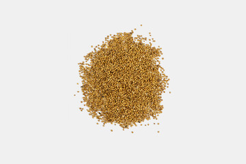 Coriander seeds isolated on a white background and clipping path.
