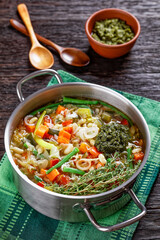 Soupe au Pistou, french vegetable bean soup