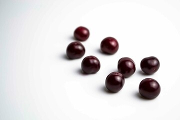 Ripe cherry on a white background. Place for the inscription in your article about the benefits of berries during beriberi.