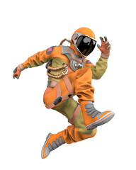 american astronaut is jumping