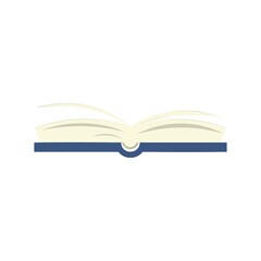 open book isolated on white background. Vector flat illustration. Sign of education, reading, learning, cognition. 