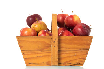 Wooden basket red apples