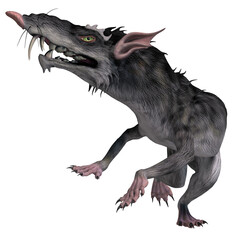 3d-illustration of an isolated giant monster rat creature