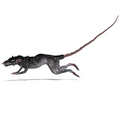 3d-illustration of an isolated giant monster rat creature