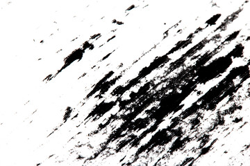 Black Paint Stripes and lines on White Background for Abstract Design